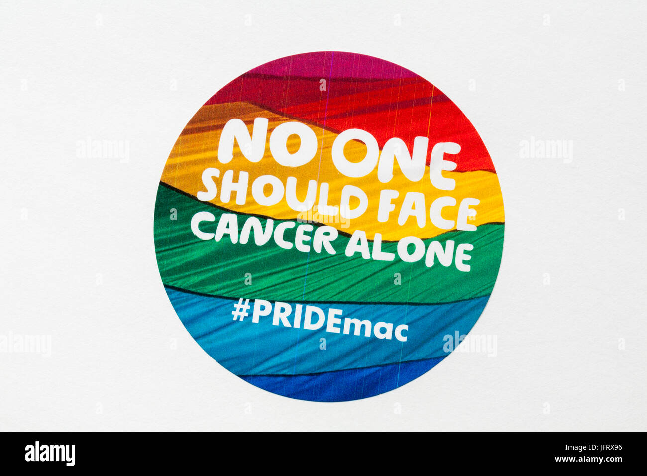 No one should face cancer alone sticker isolated on white background Stock Photo