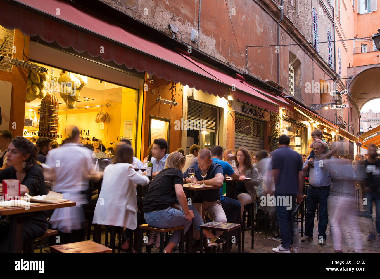 Bar and Restaurants, Pescherie Vecchie Street; Bologna; Italy Stock