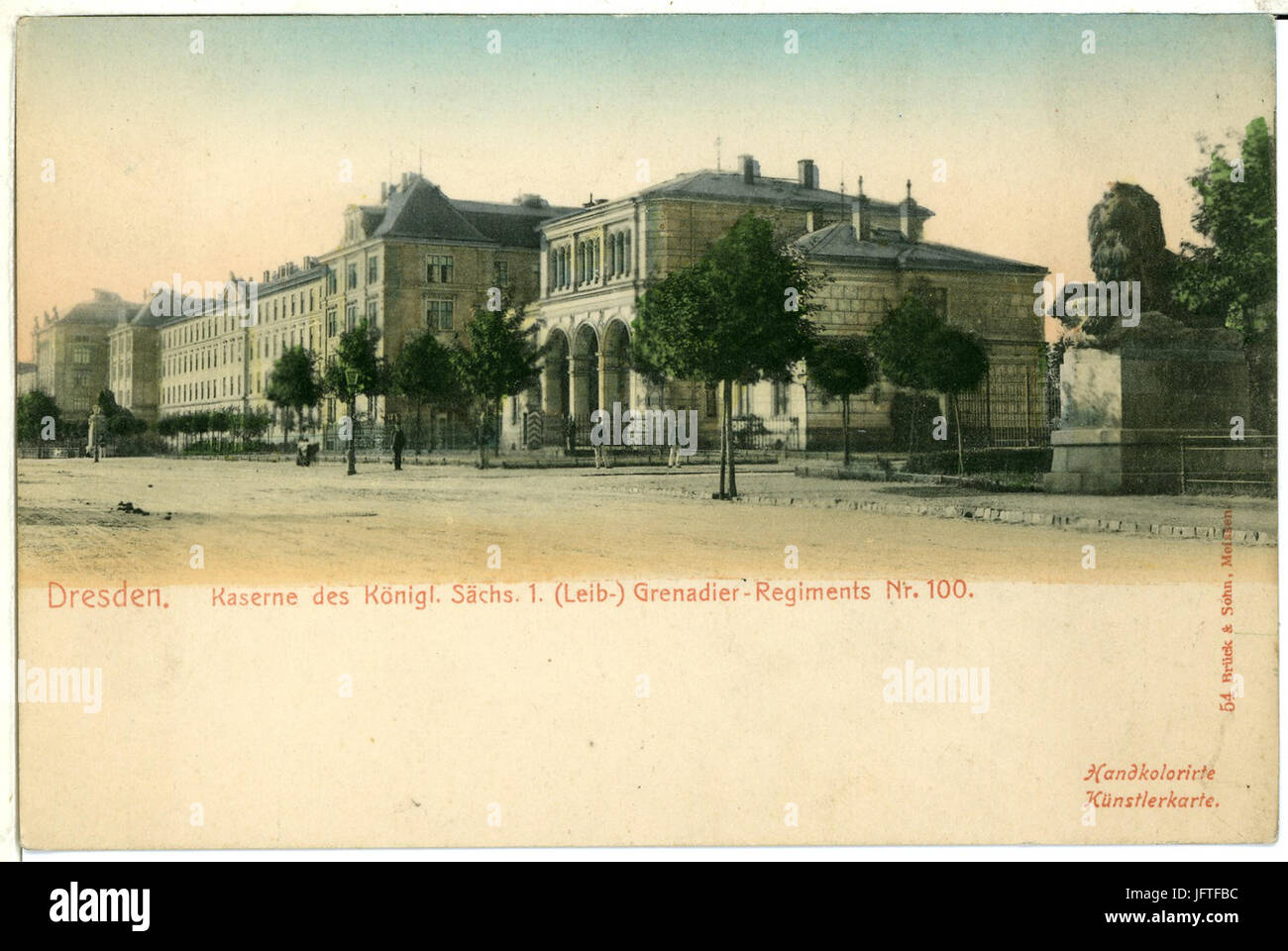 00054-Dresden-1898-Kaserne des 1. Königliches Sächsischen Grenadier-Regiments-Brück & Sohn Kunstverlag Stock Photo
