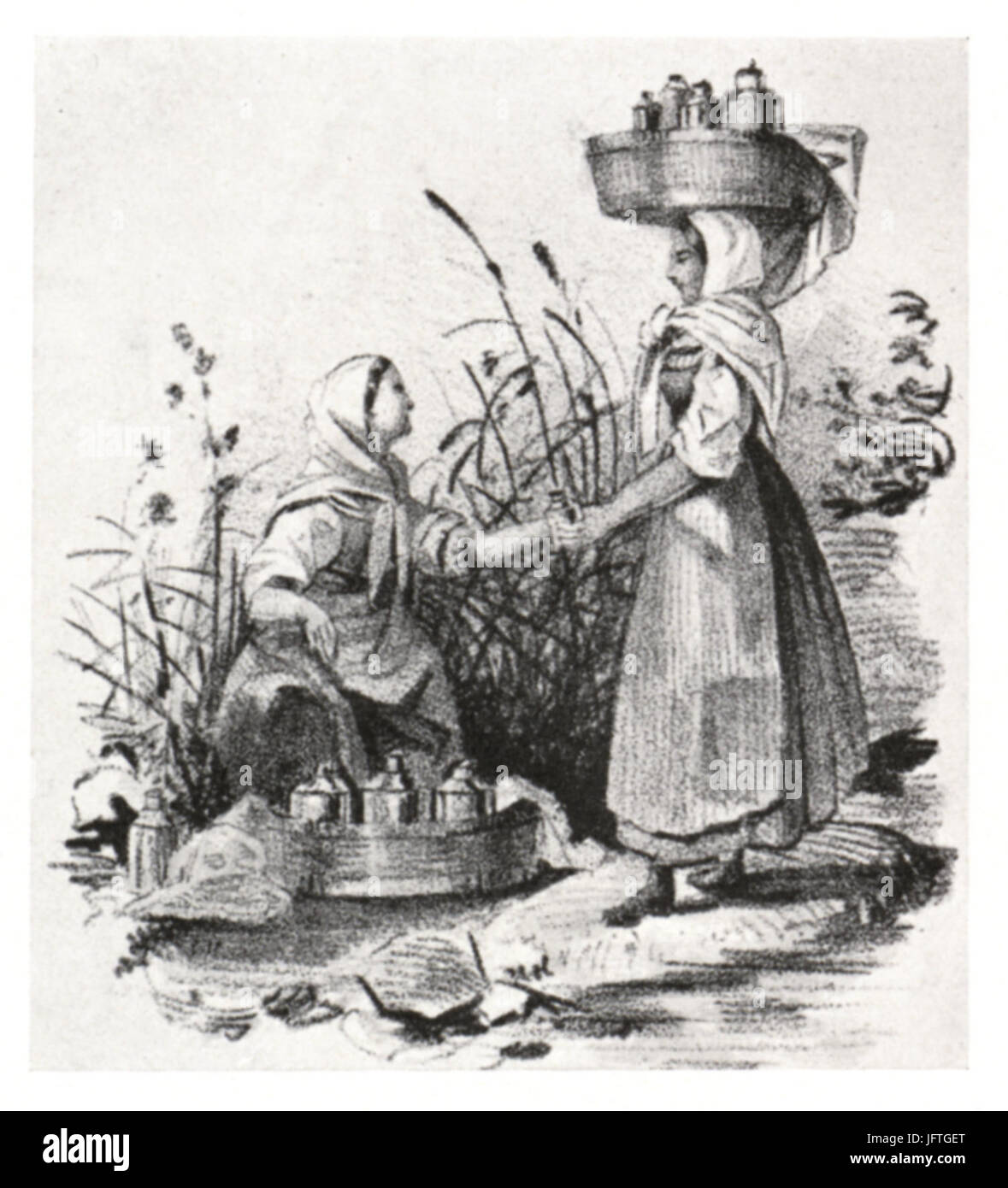 121 Milchmädchen aus der Gegend St. Leonhardt (Grätzer Kreis), Lith. um 1860 unbek. Künstler Stock Photo