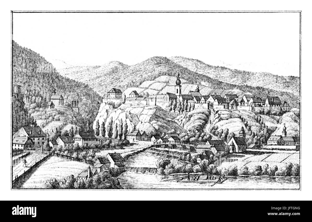 141 Judenburg, .S. Kölbl, lith. v. Folwarczni - J.F.Kaiser Lithografirte Ansichten der Steiermark 1830 Stock Photo