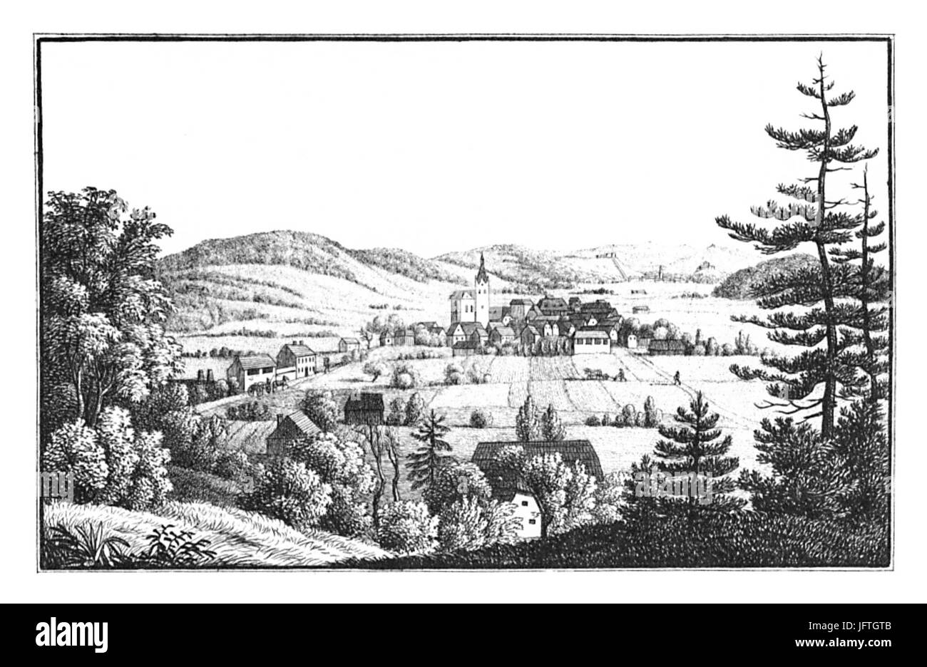 153 Köflach - gez. Mandl - J.F.Kaiser Lithografirte Ansichten der Steiermark 1830 Stock Photo