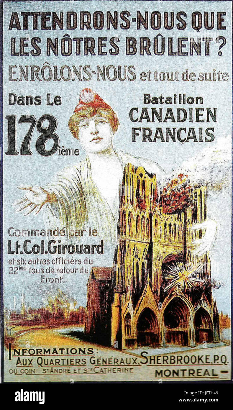 178 bataillon canadien cathédrale Reims Stock Photo