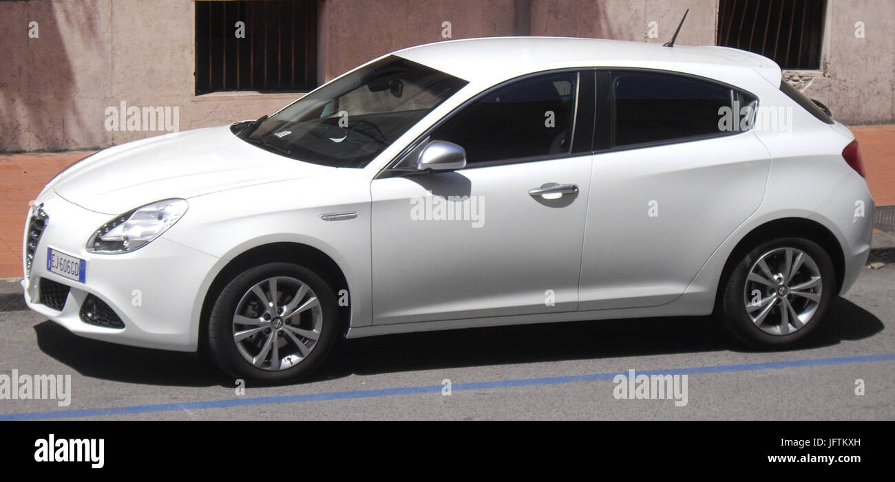 10 Alfa Romeo Giulietta white Derivate cut Stock Photo