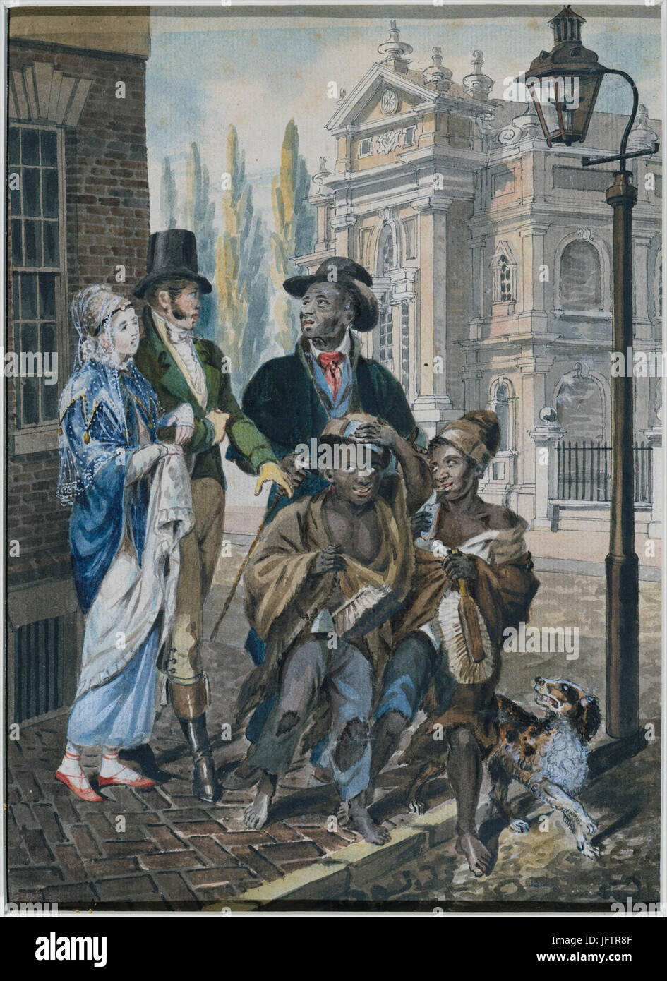 Worldly Folk  Questioning Chimney Sweeps and Their Master before Christ Church, Philadelphia MET DT1804 Stock Photo