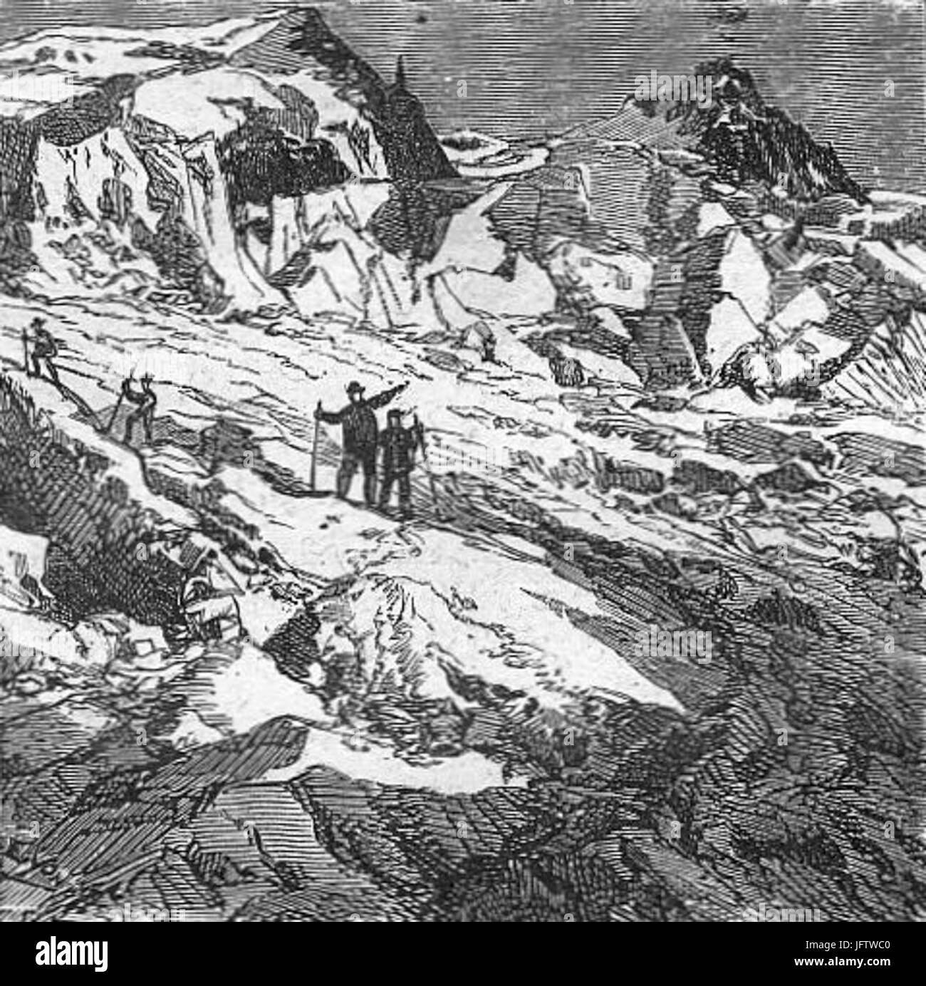 Quarantième ascension française au mont Blanc  by Edmond Yon 06 Stock Photo