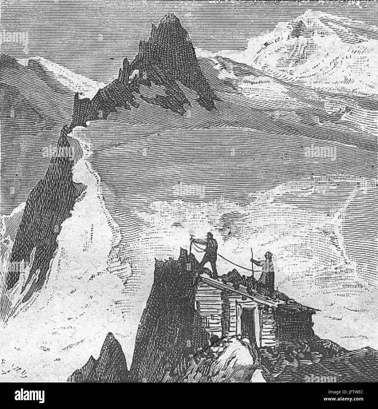 Quarantième ascension française au mont Blanc  by Edmond Yon 12 Stock Photo