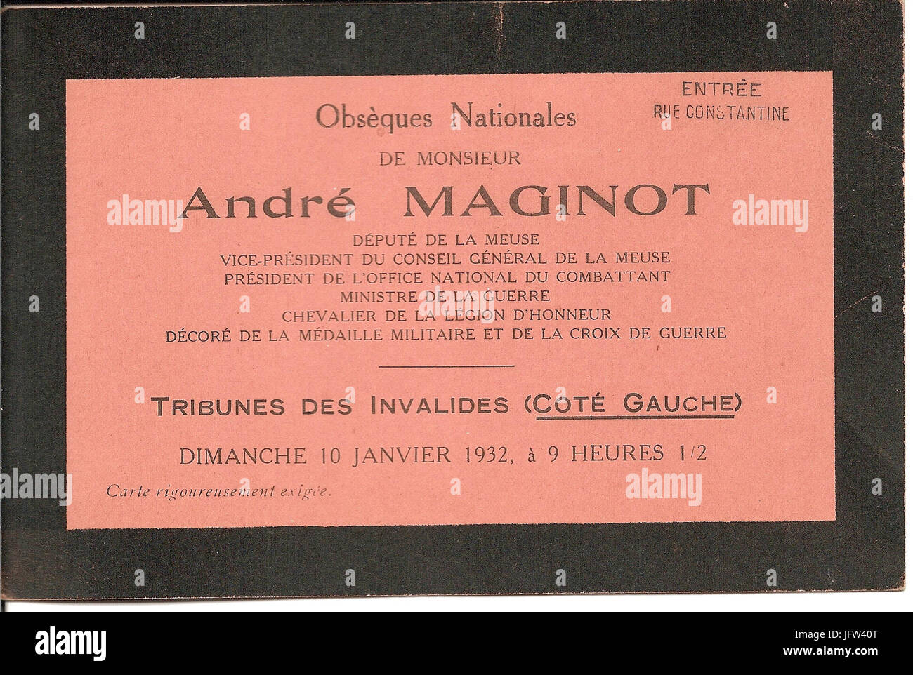 André MAGINOT Stock Photo