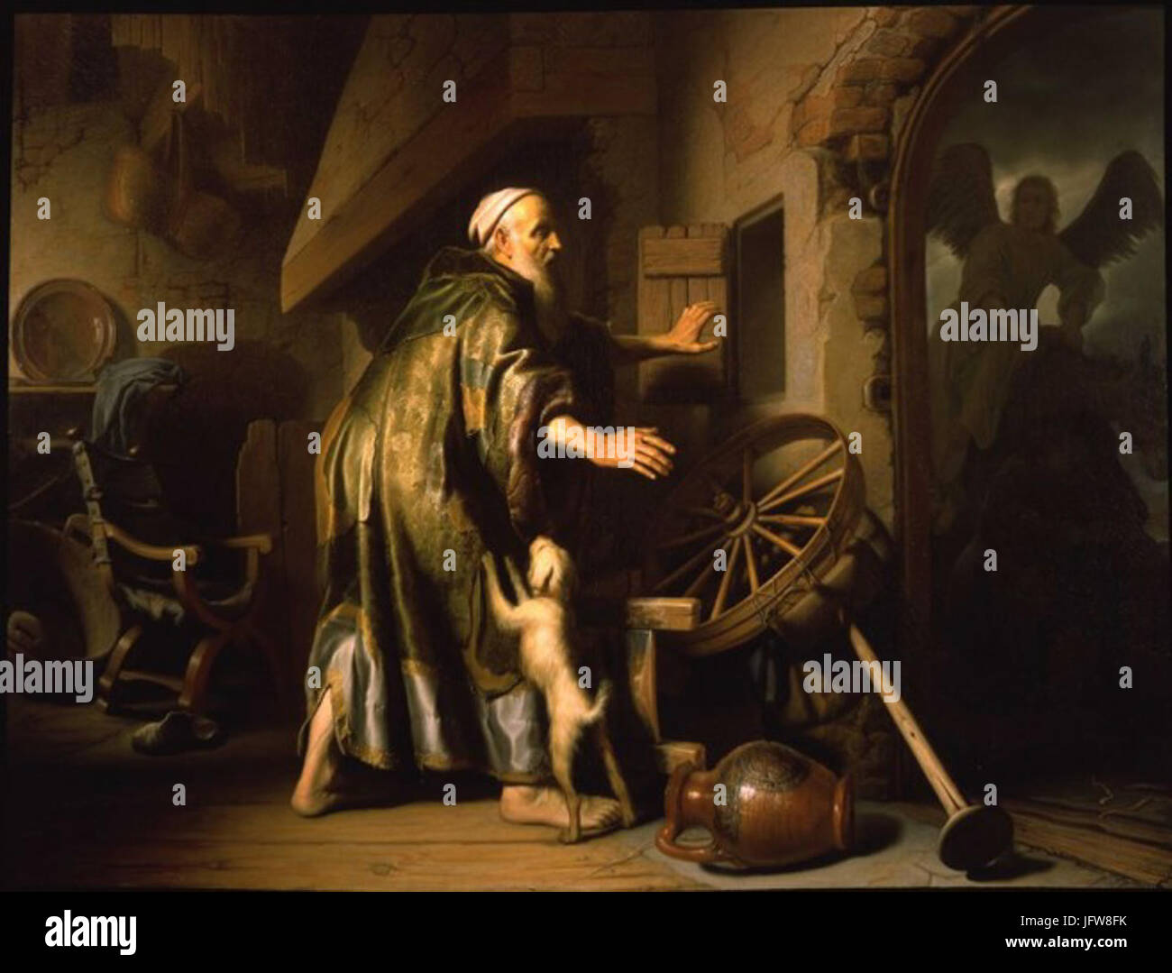 Blind Tobias surprised by Tobit s return Stock Photo