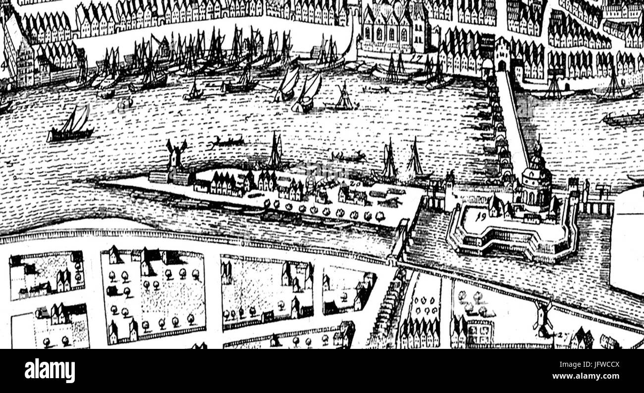 Bremer Teerhof 1640-41 - Brema von Matthäus Merian dem Älteren Stock Photo