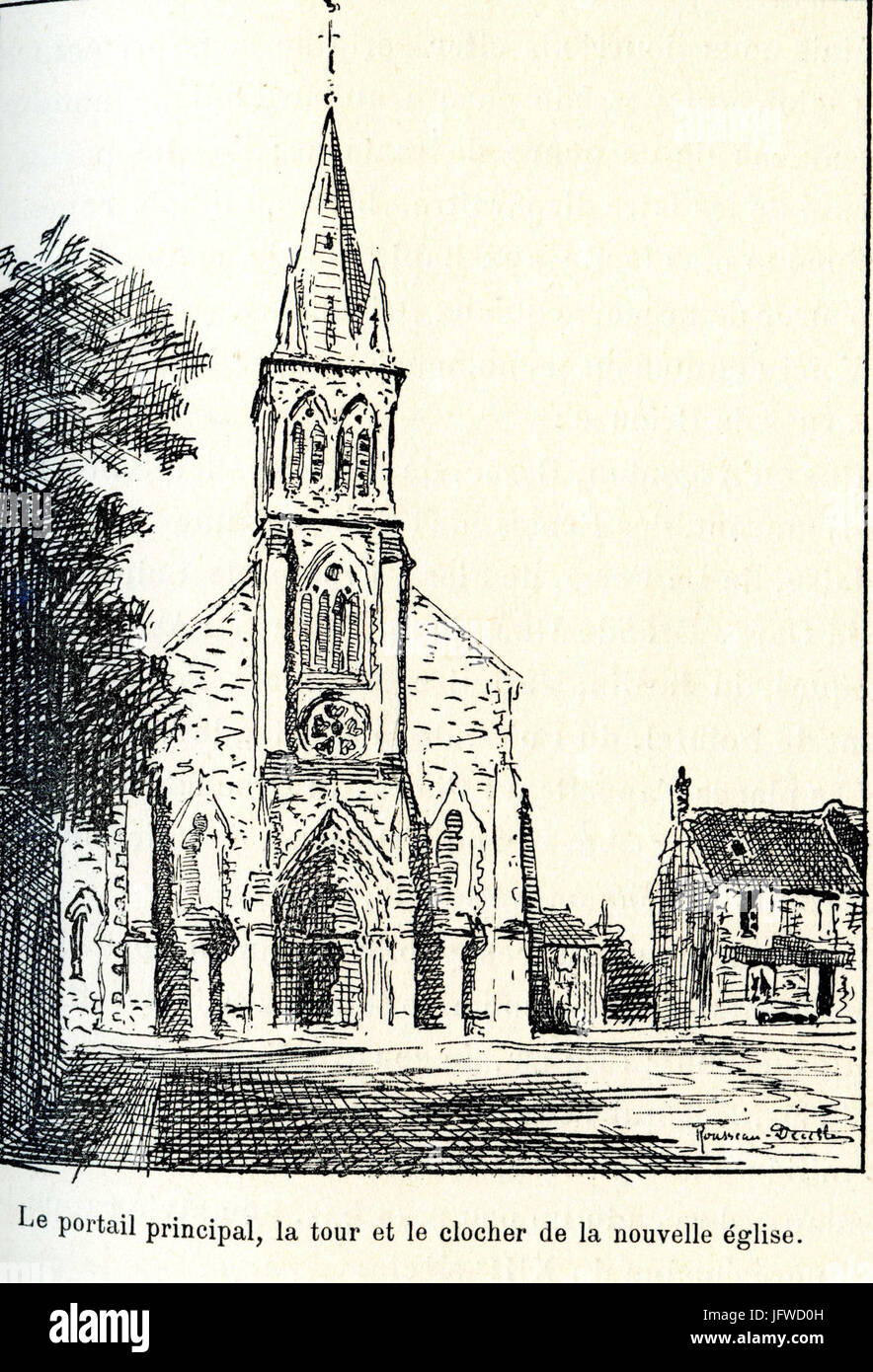 Briouze nouvelle église 1908 Stock Photo Alamy
