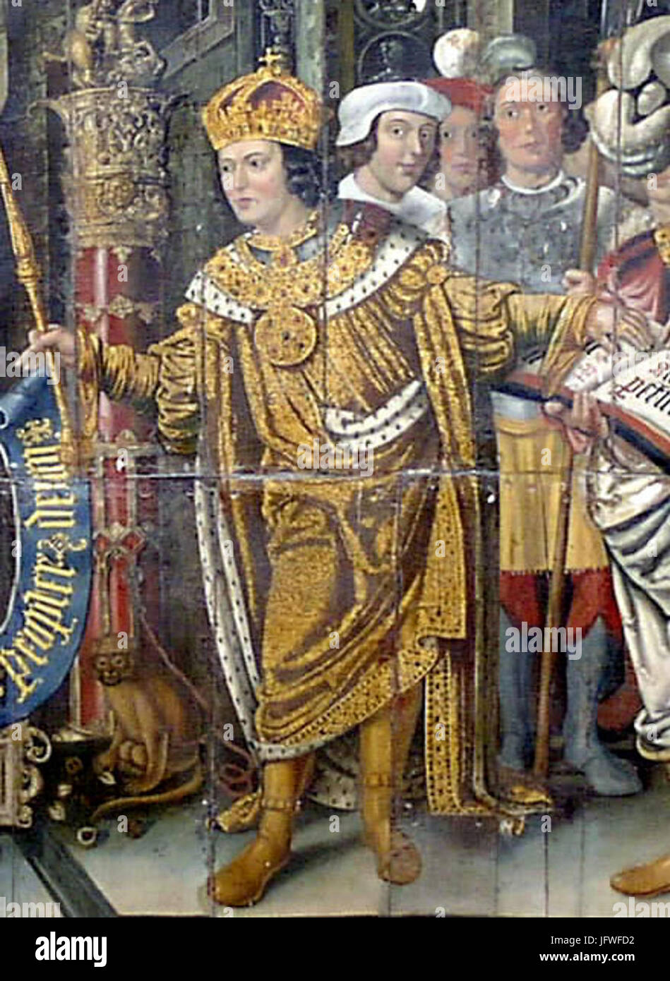 Cædwalla in Barnard Chichester mural (full body Stock Photo - Alamy