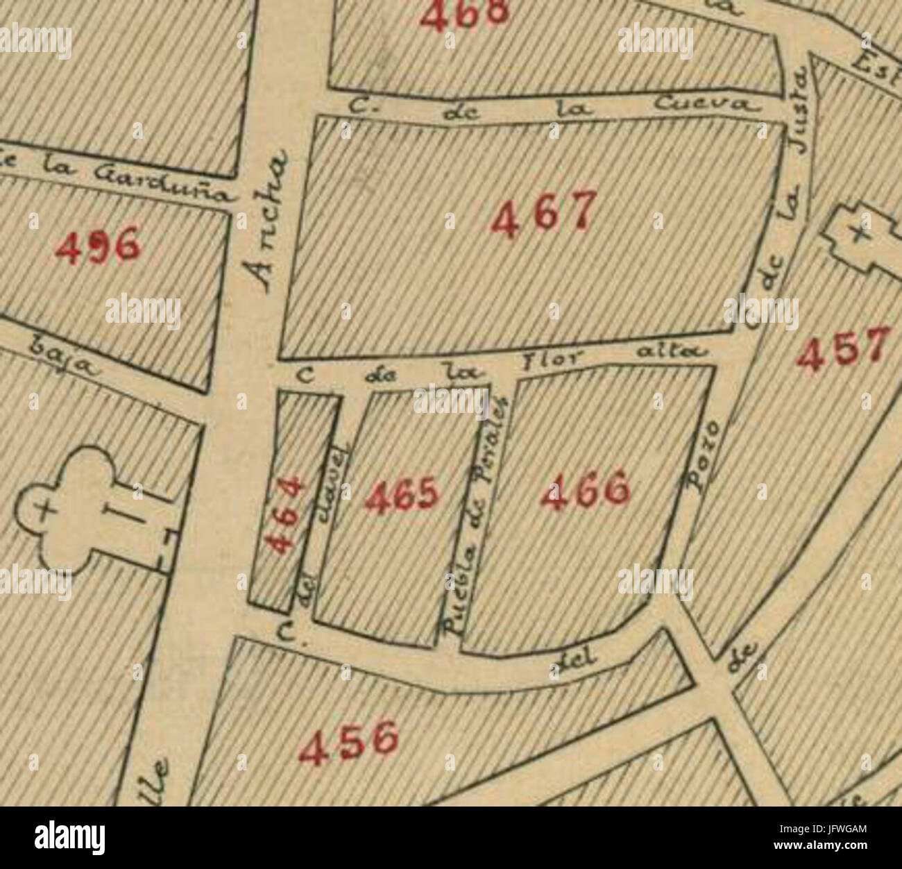Calle de la Flor Alta Plano topográphico de la Villa y Corte de Madrid