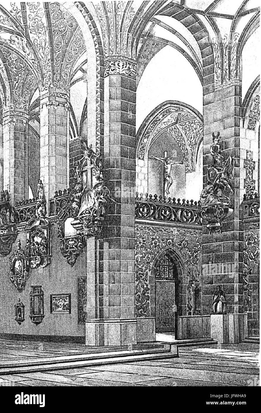 Arwed Rossbach und seine Bauten, Berlin 1904, Leipzig, Paulinerkirche, Innenansicht.schwarz weiß Erbaut von 1898 bis 1899 Stock Photo