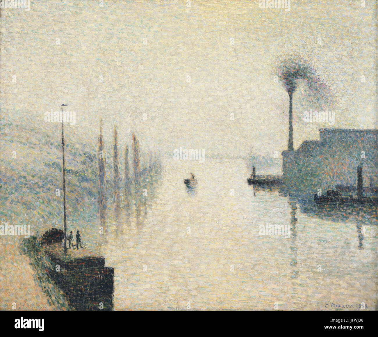 Camille Pissarro, French - L'Île Lacroix, Rouen (The Effect of Fog) - Google Art Project Stock Photo