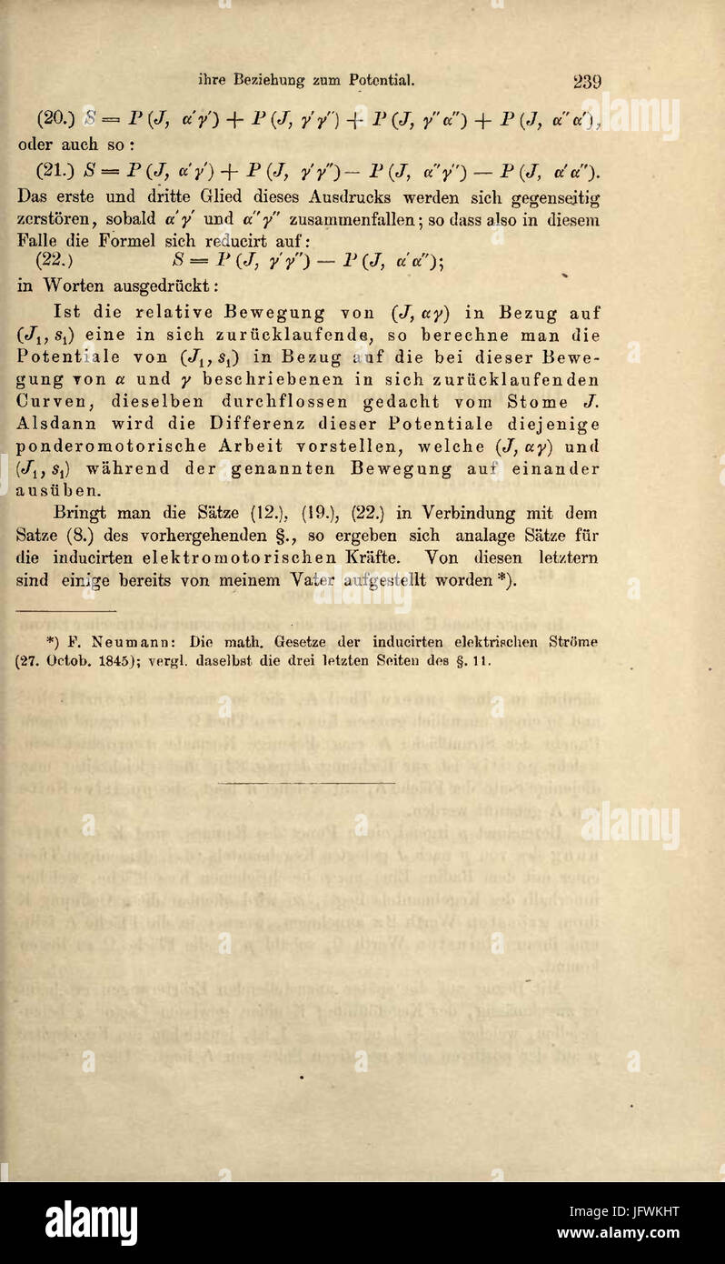 Carl Gottfried Neumann Die elektrischen Kräfte 257 Stock Photo Alamy