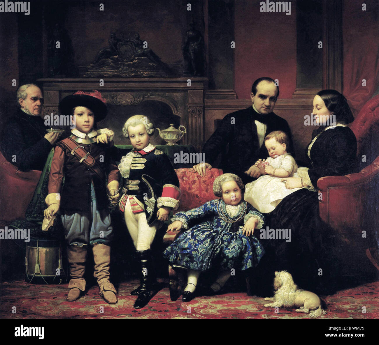 Carlos Luis de Rbera - La Familia de Gregorio López Mollinedo (Colección particular, 1854) Stock Photo