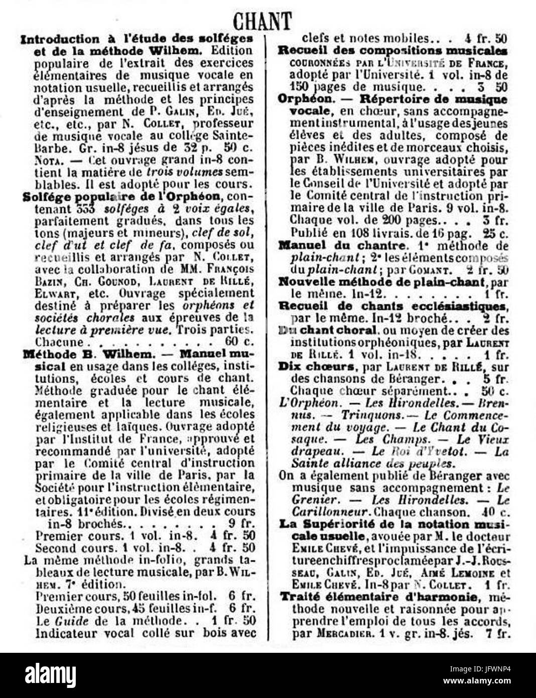 Catalogue Librairie Garnier frères 1877 Stock Photo