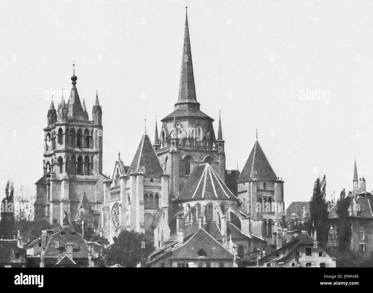 Cathédrale Lausanne 1873-1 Stock Photo