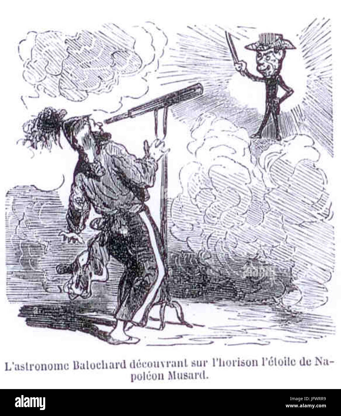 Cham L'astronome Balochard découvre l'étoile de Musard 1851 Stock Photo