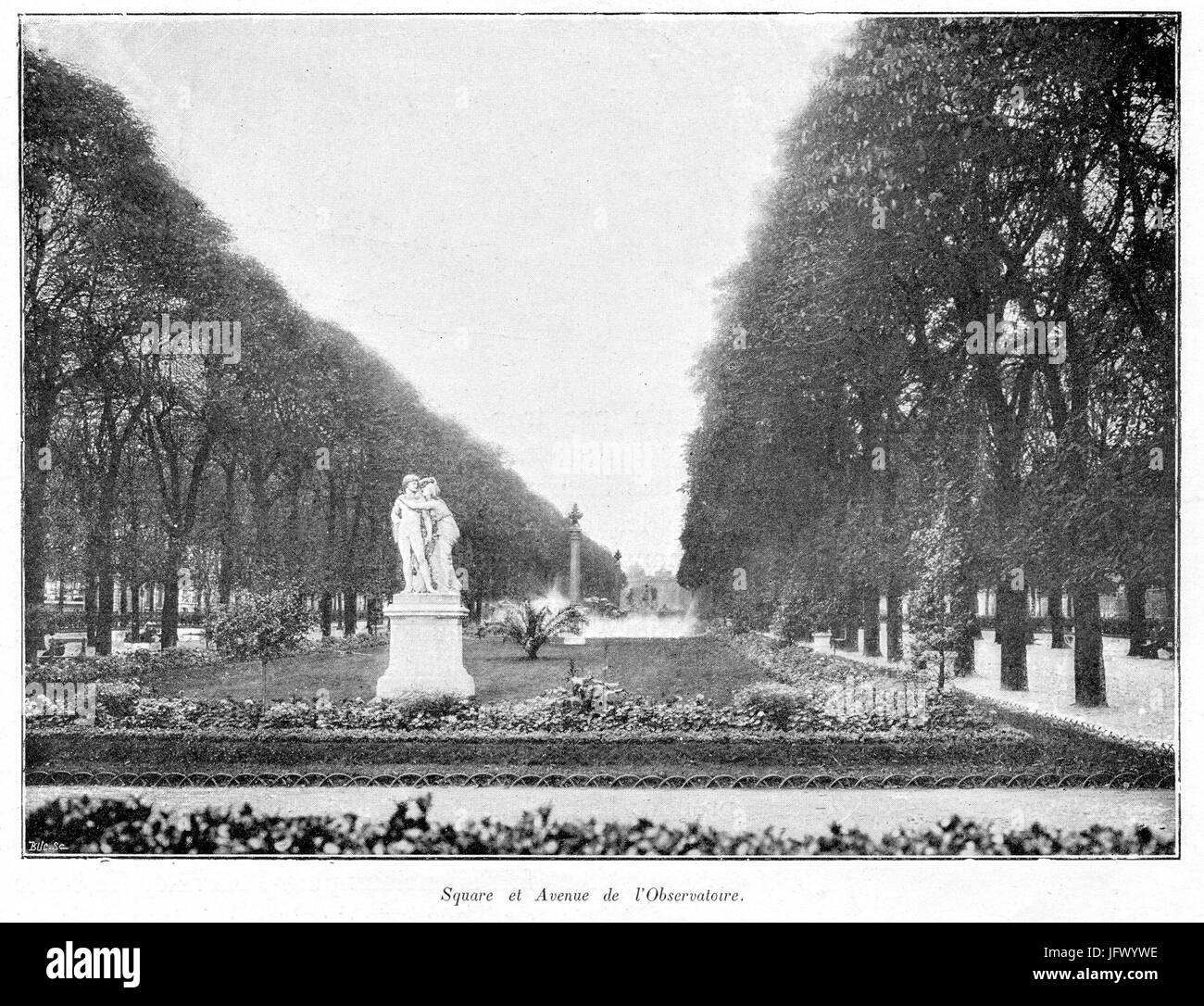 Clément Maurice Paris en plein air, BUC, 1897,045 Square et Avenue de l'Observatoire Stock Photo