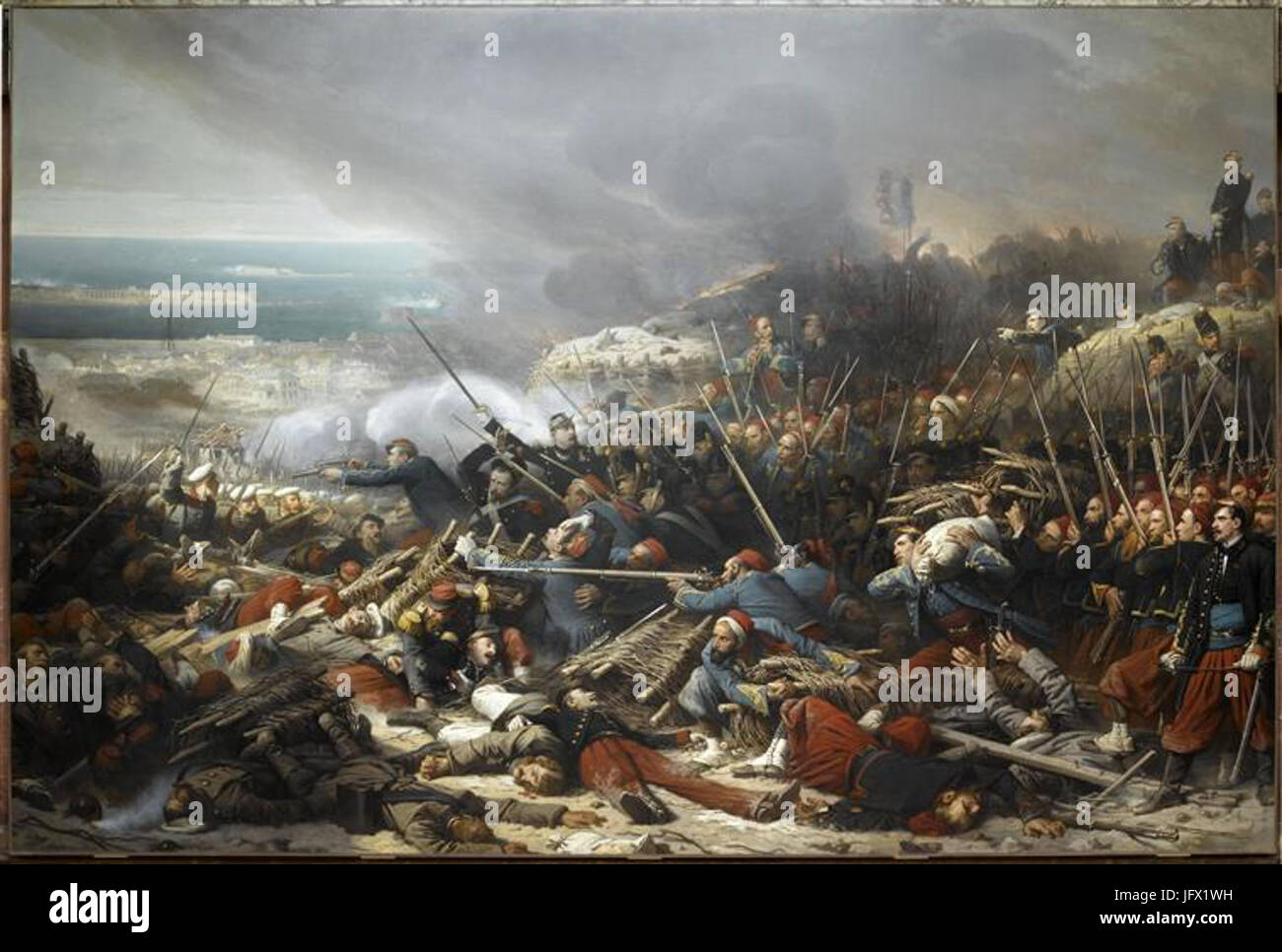 Combat dans la gorge de Malakoff le 8 septembre 1855 28par Adolphe Yvon29 Stock Photo