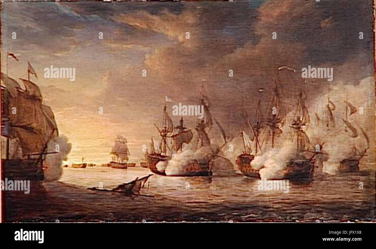 Combat du vaisseau L Intrépide contre plusieurs vaisseaux anglais 2817 octobre 174729 Pierre-Julien Gilbert Stock Photo
