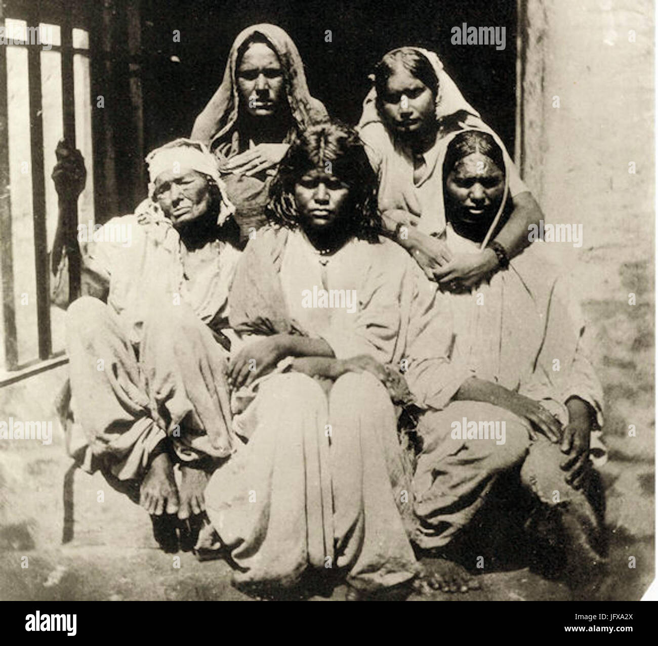 Bengali Hindu women in prison in Alipur 28c. 185629 Stock Photo
