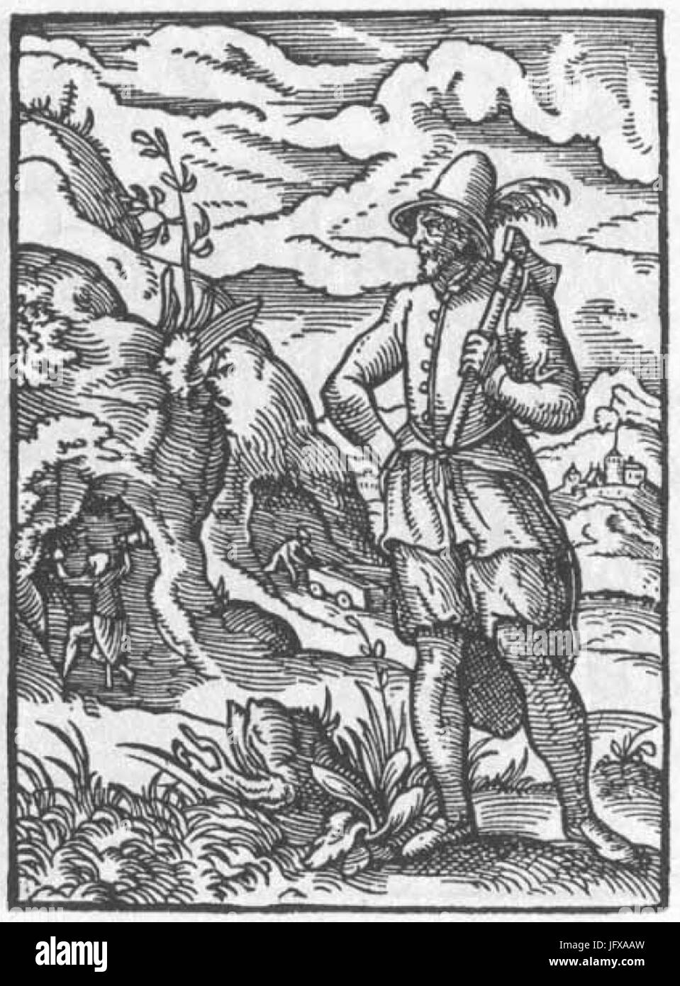 Bergknapp - Hans Sachs Ständebuch 1568 Stock Photo