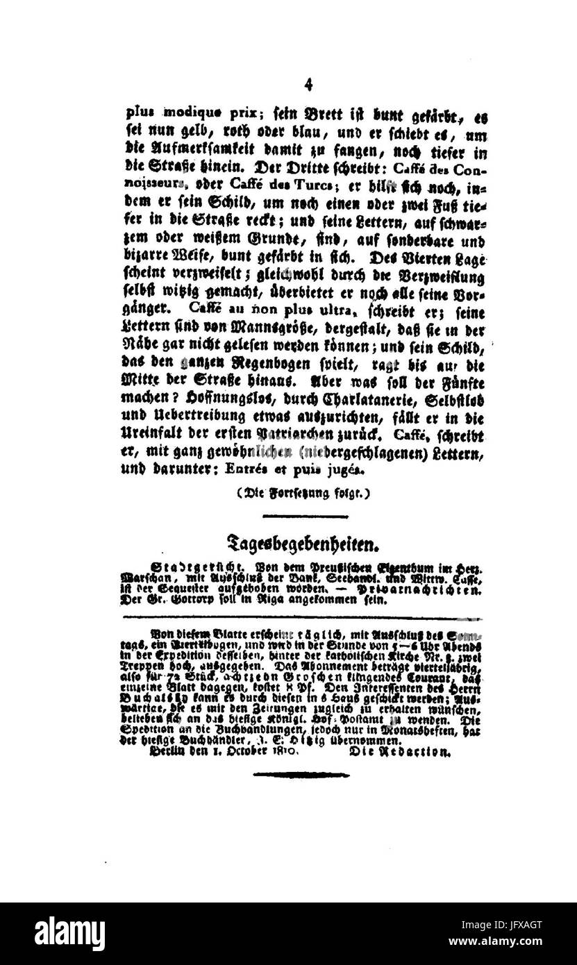 Berliner Abendblätter 1810 004 Stock Photo