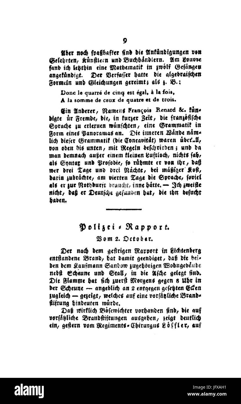 Berliner Abendblätter 1810 009 Stock Photo