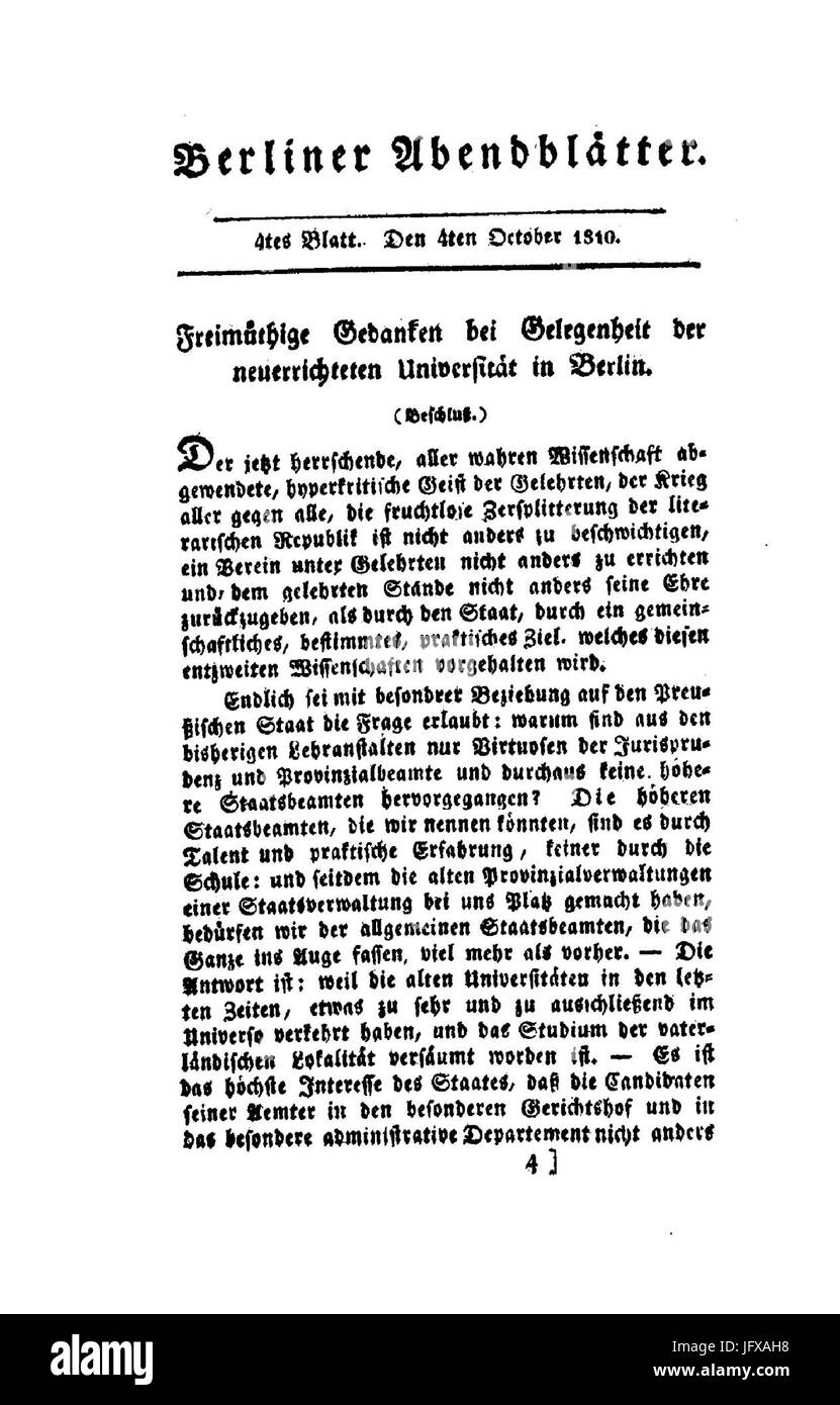 Berliner Abendblätter 1810 015 Stock Photo