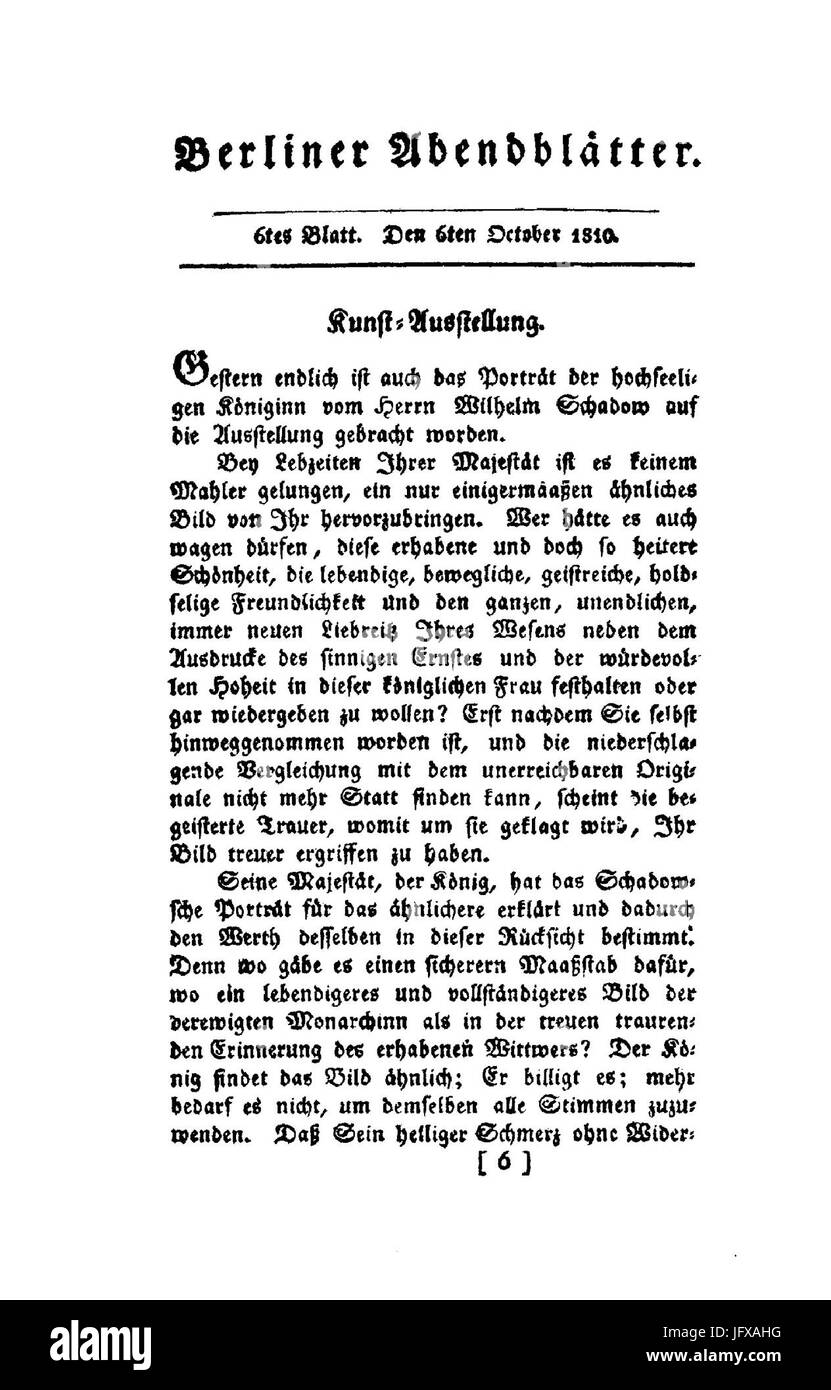 Berliner Abendblätter 1810 023 Stock Photo