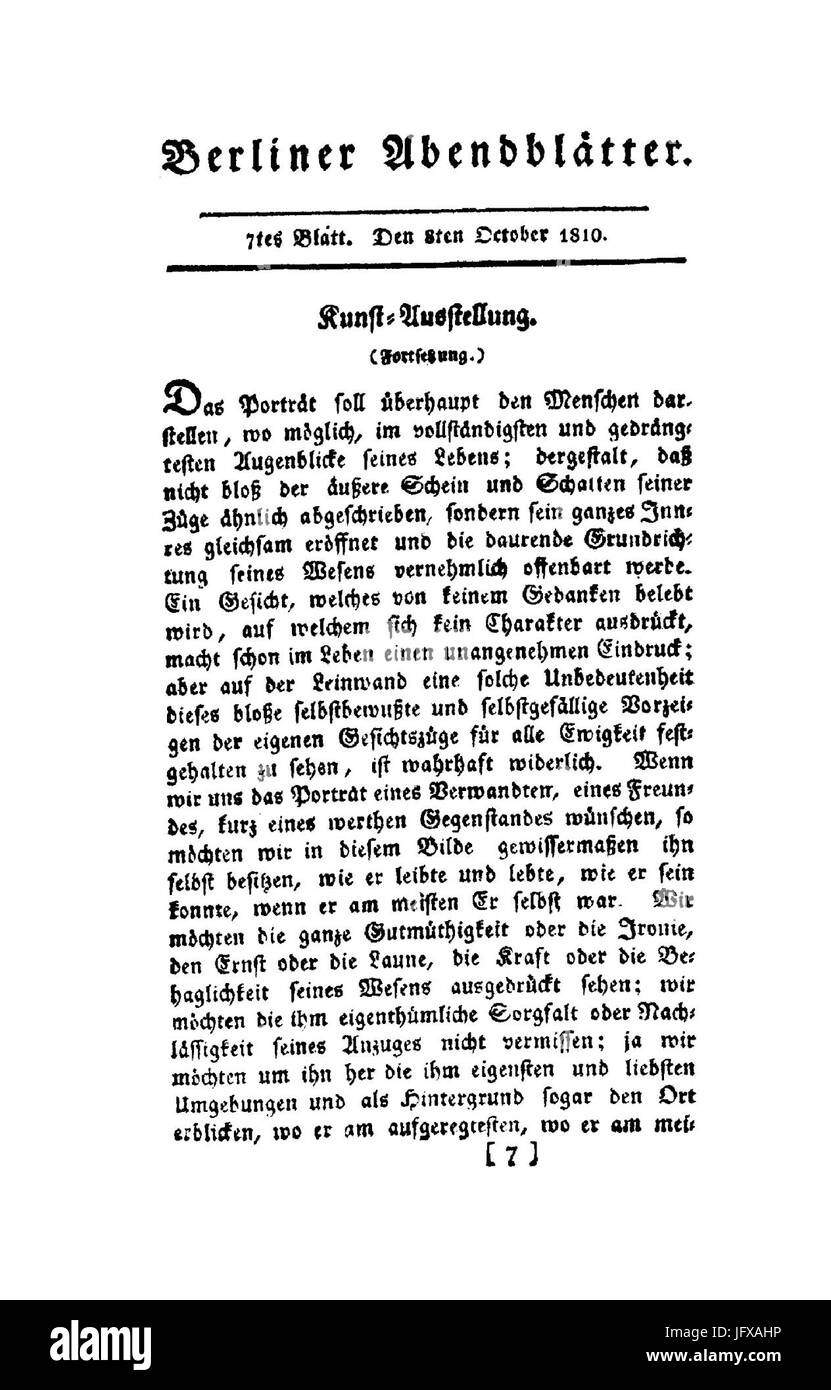 Berliner Abendblätter 1810 0 Stock Photo