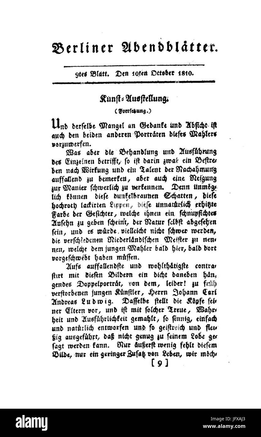 Berliner Abendblätter 1810 035 Stock Photo