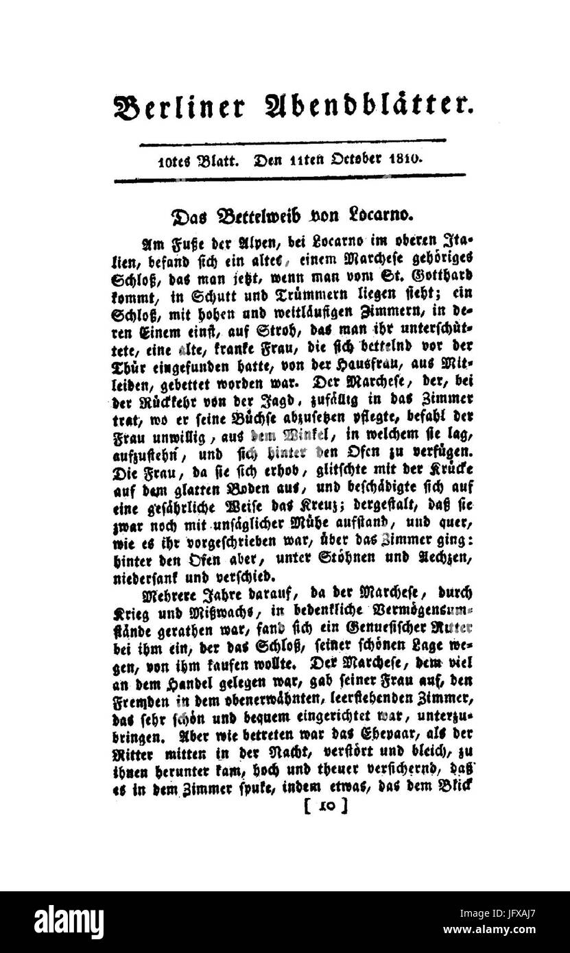 Berliner Abendblätter 1810 039 Stock Photo