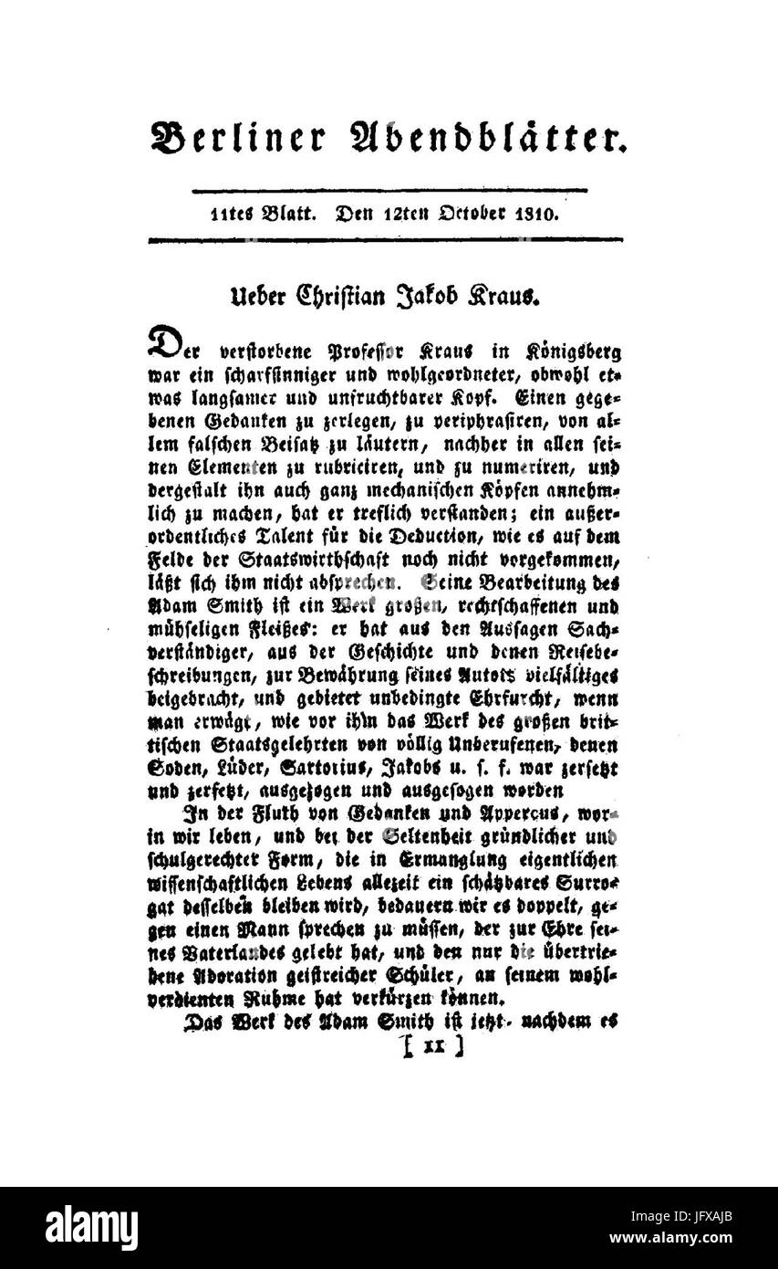 Berliner Abendblätter 1810 043 Stock Photo