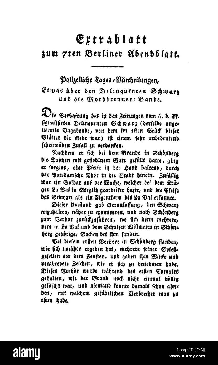 Berliner Abendblätter 1810 A31 Stock Photo