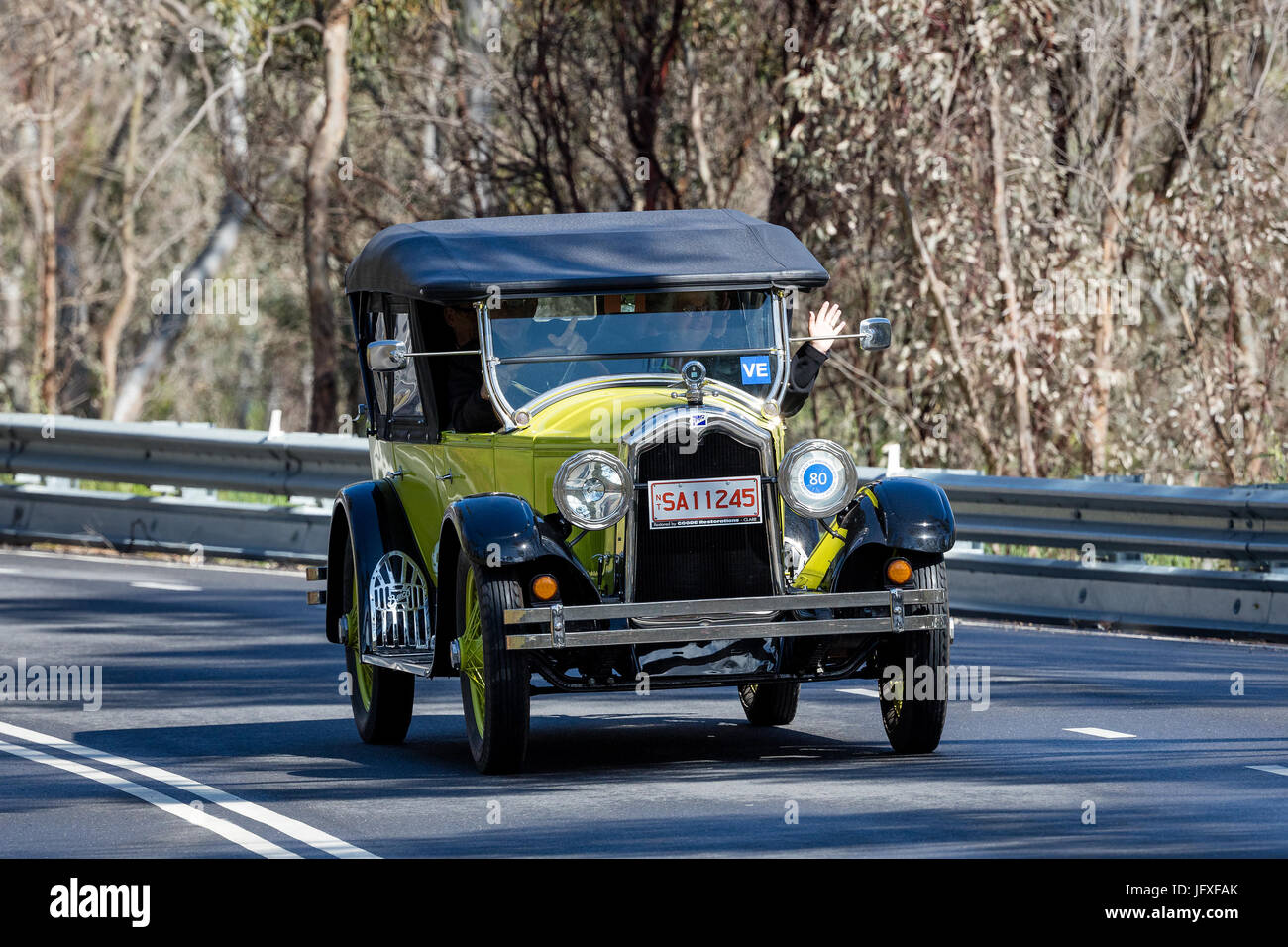 Vintage 1925 Buick Standard Tourer driving on country roads near the ...