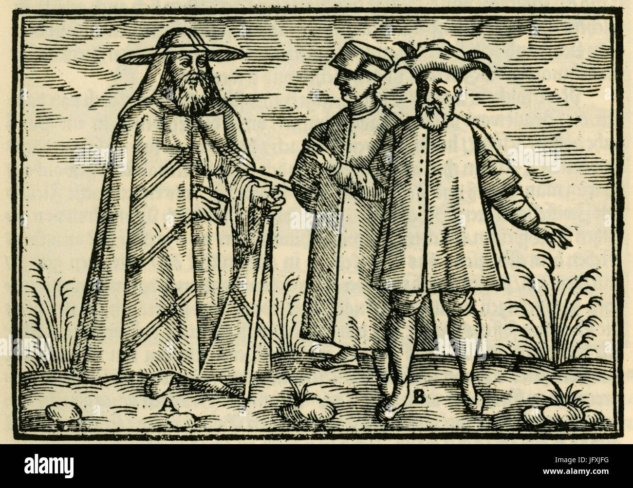 Die Mannßpersonen unter der gemeinen Poefel gehen gar schlecht und liederliche bekleidet - Schweigger Salomon - 1608 Stock Photo
