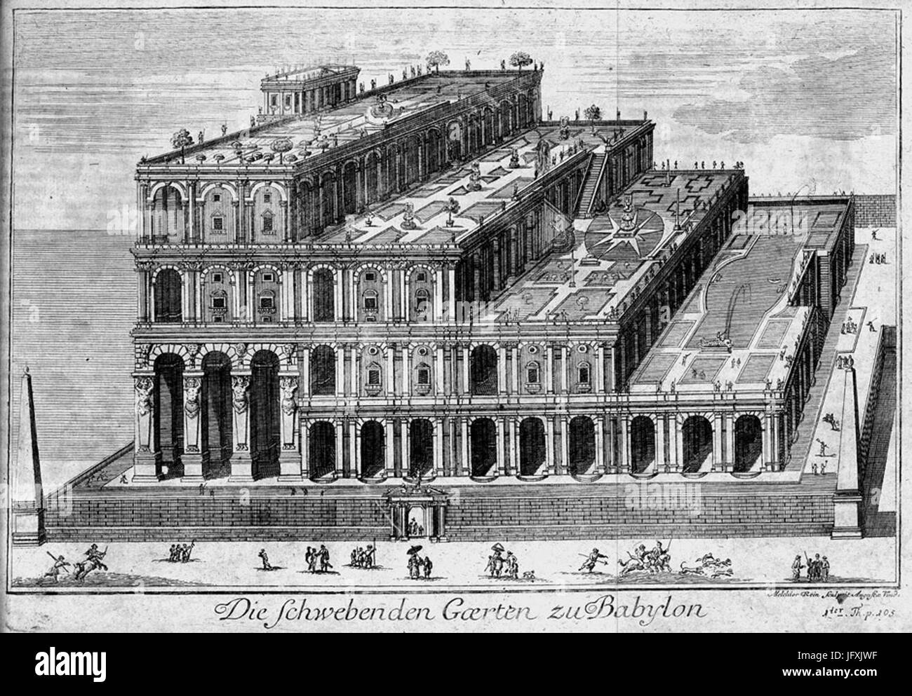 Die schwebenden Gärten von Babylon 1726 Stock Photo Alamy