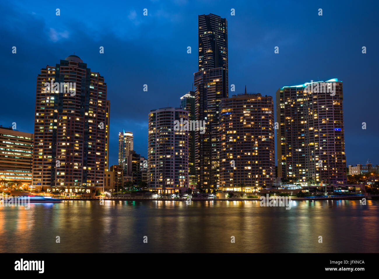 Brisbane city skyline after dark. Queensland. Australia. Stock Photo