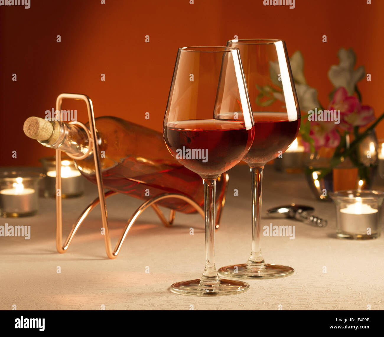 Two glasses rose wine hi-res stock photography and images - Alamy