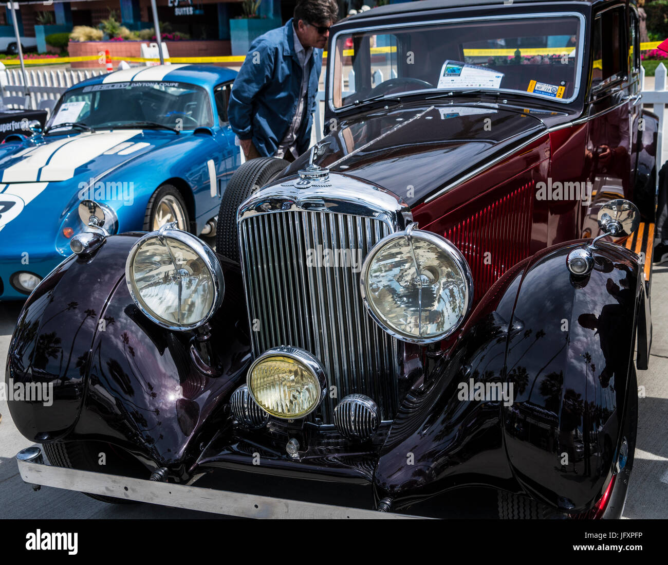 Antique Bentley touring car at La Jolla Concourse d'Elegance car show Stock Photo