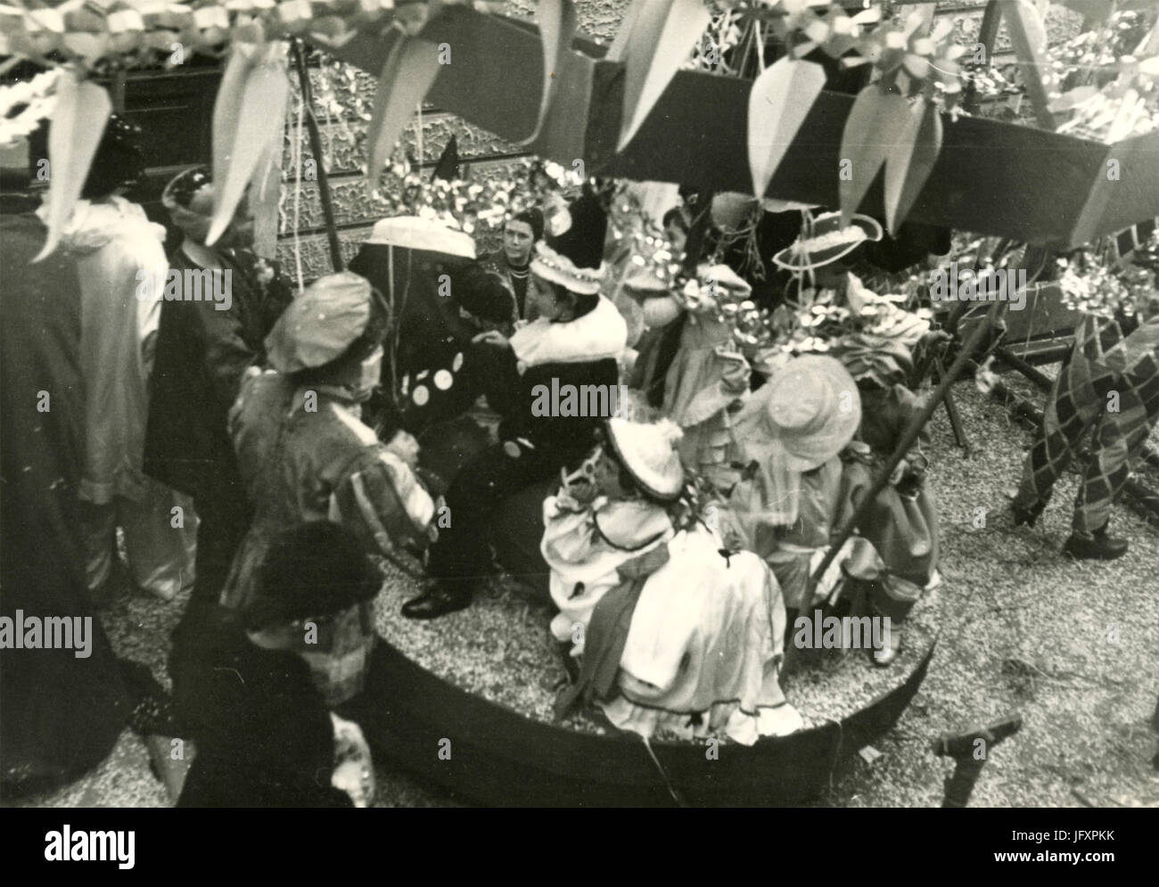 Parade of allegorical wagons, Rieti Carneval 1960, Italy Stock Photo