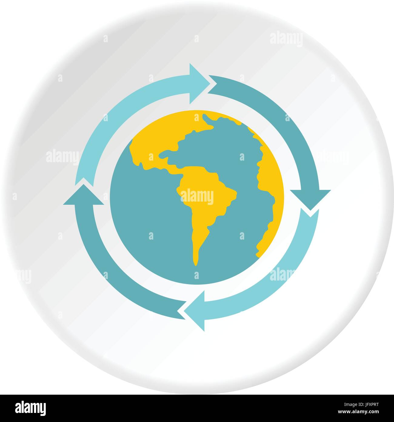 Globe with blue arrows icon circle Stock Vector Image & Art - Alamy