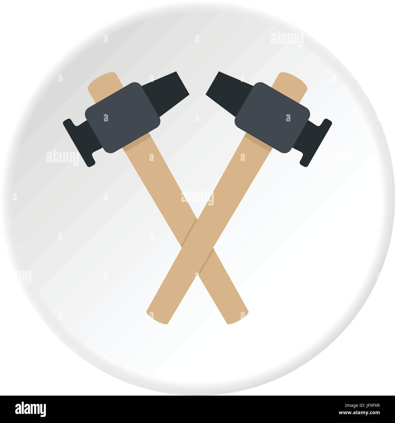 Crossed blacksmith hammer icon circle Stock Vector Image & Art Alamy