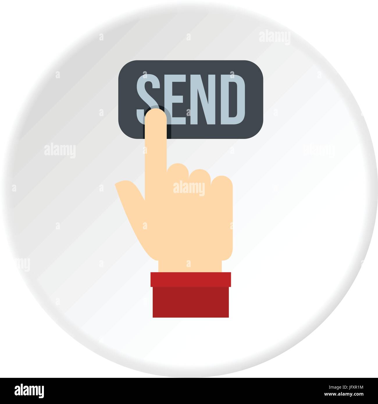 Send button and hand icon circle Stock Vector Image & Art - Alamy