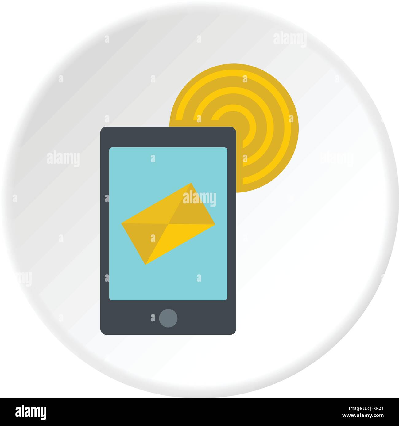 Smart phone sending email icon circle Stock Vector Image & Art - Alamy