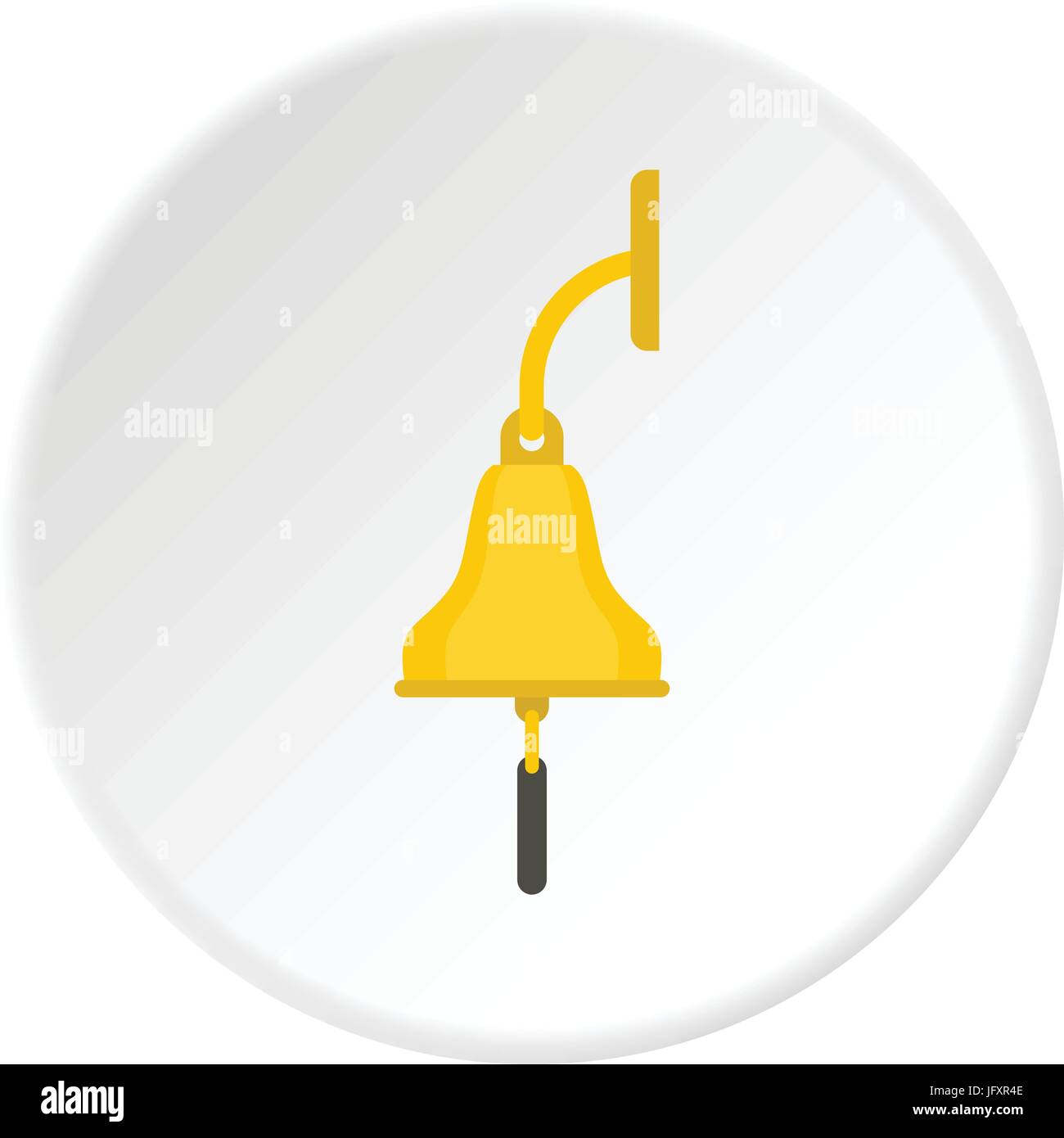 Golden ship bell icon circle Stock Vector